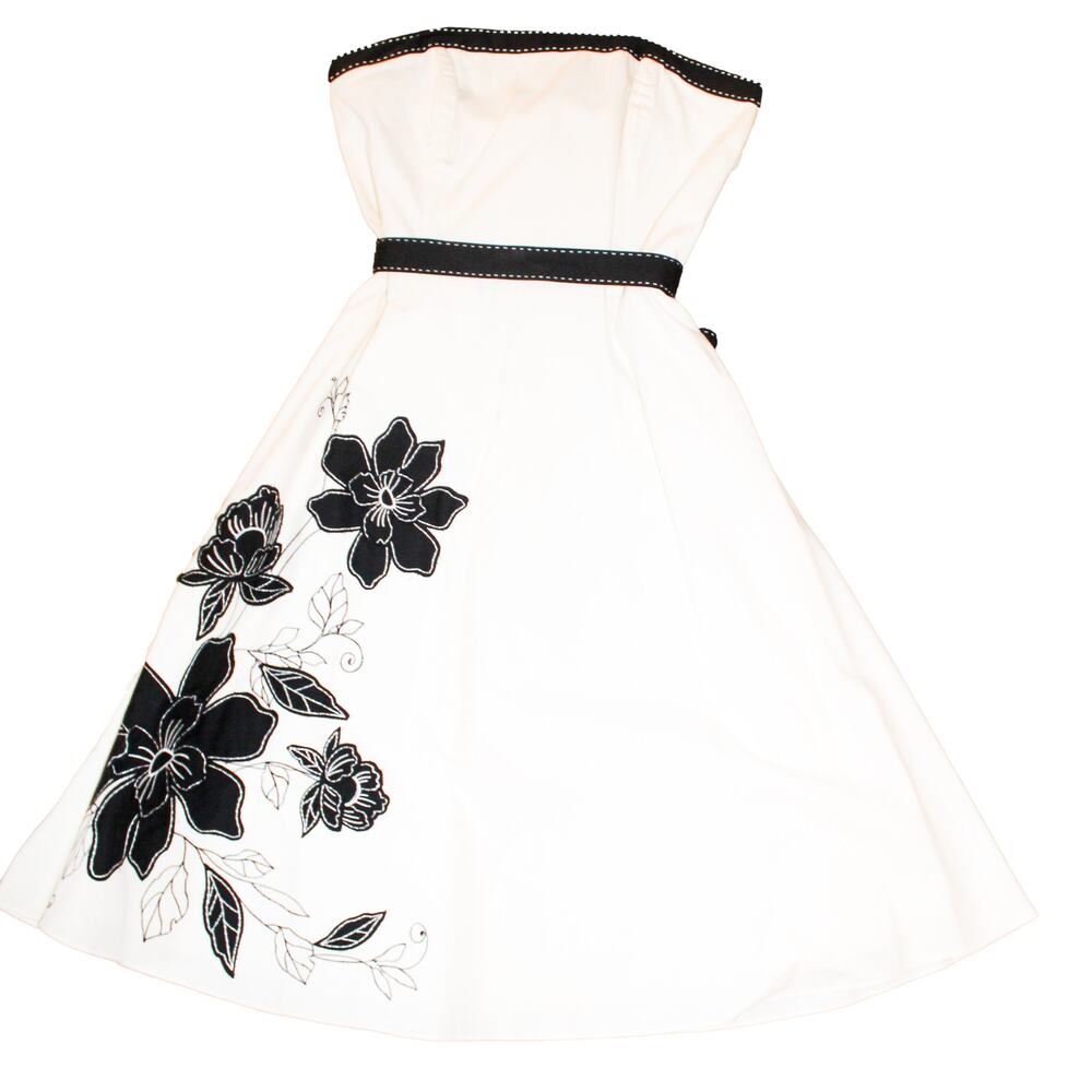 WHBM Strapless Cocktail Dress White 6